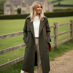 Women's Double-Breasted Long Trench Coat