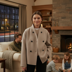 Women's Double Breasted Pea Coat - Modern British Country Style