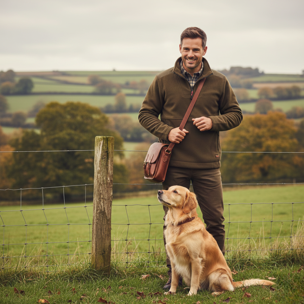 Mens Country 1/4 Zip Bonded Fleece