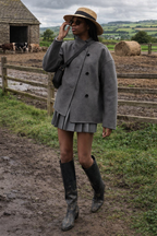 Women's Double Breasted Pea Coat - Modern British Country Style
