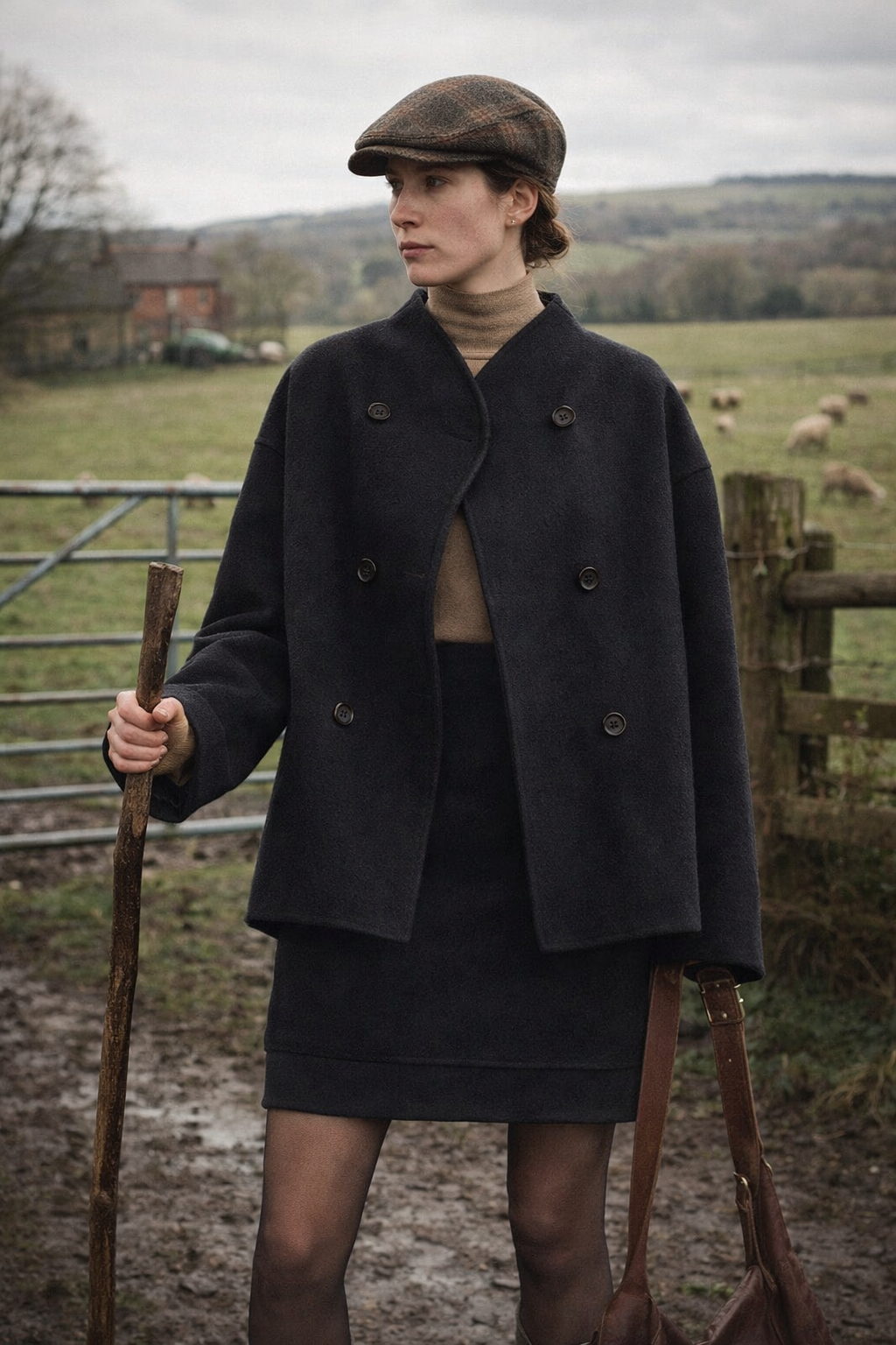 Women's Double Breasted Pea Coat - Modern British Country Style