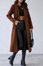 Women’s Double-Breasted Longline Overcoat – Structured Fit