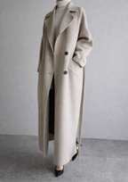 Women’s Belted Wool Blend Coat – Longline Winter Style