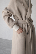 Women’s Belted Wool Blend Coat – Longline Winter Style