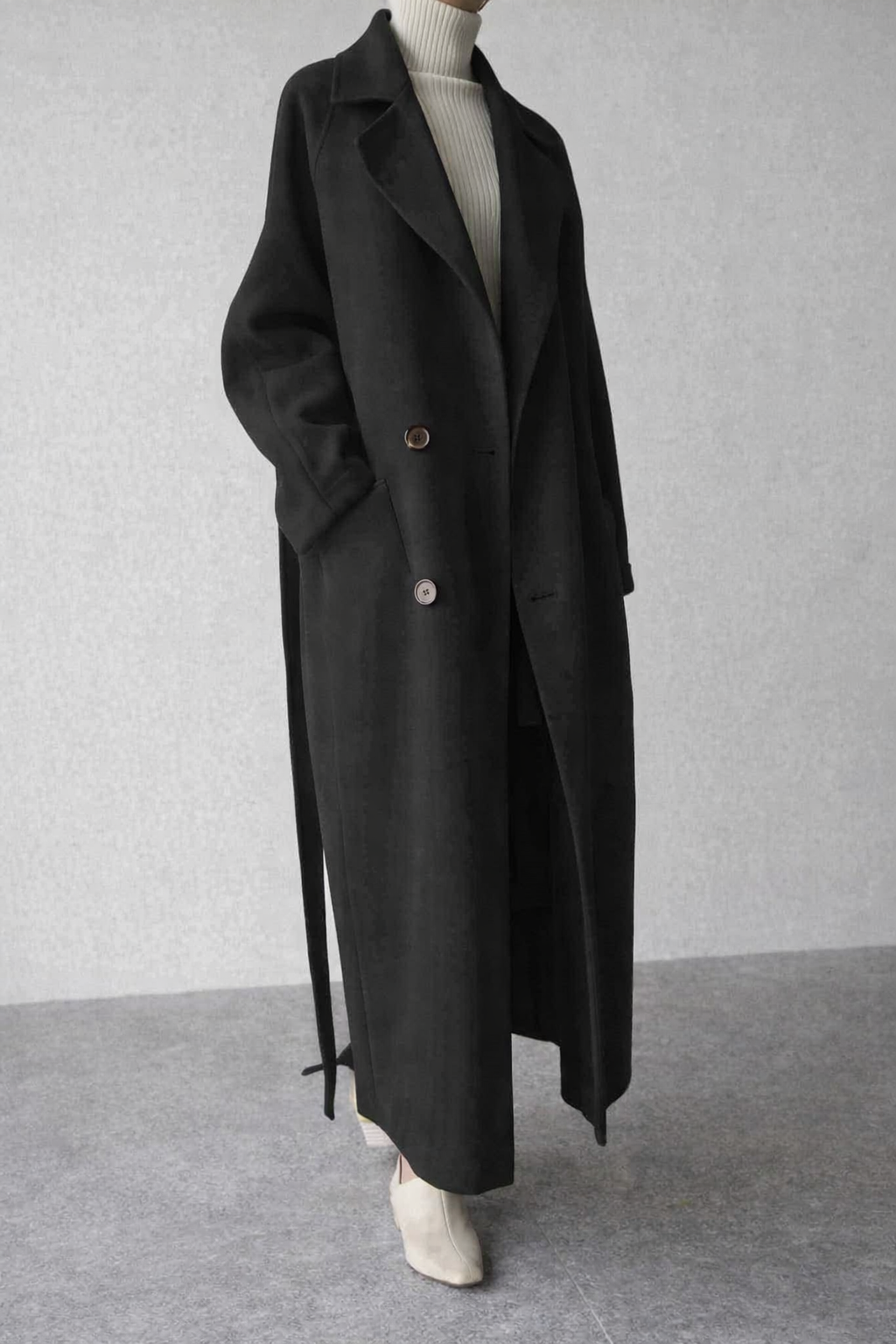 Women’s Belted Wool Blend Coat – Longline Winter Style
