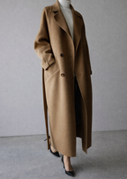 Women’s Belted Wool Blend Coat – Longline Winter Style