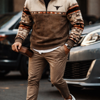 Levi | Men's Zip-Up Sweater With Fur Lining, Country and Western Styling.