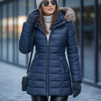 Women's Hooded Down Jacket with Insulated Filling