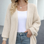 Women's Open Front Long Oversized Knit Cardigan