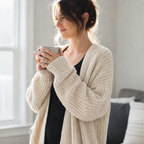 Women's Open Front Long Oversized Knit Cardigan