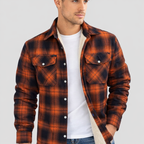 Levi | Men's Sherpa Lined Plaid Shirt Jacket – Warm Button-Down Style