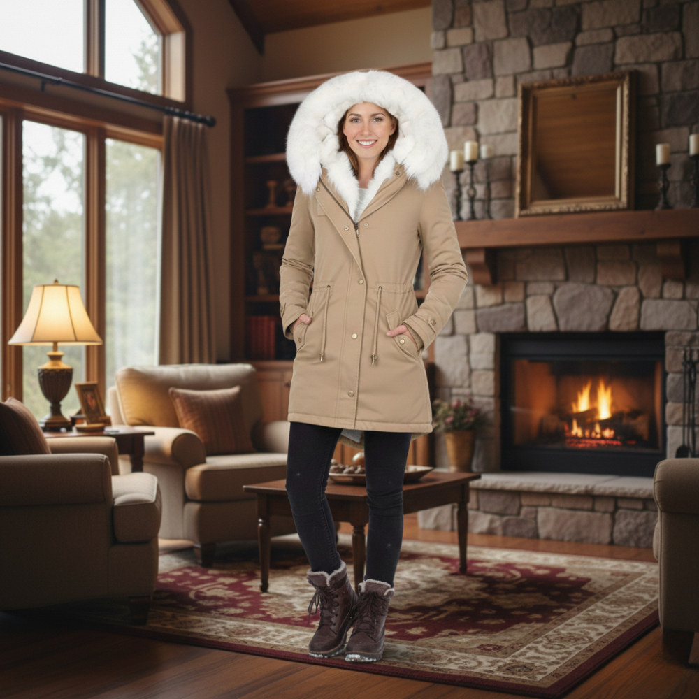 Women’s Winter Farmers Parka – Waterproof with Faux Fur Hood