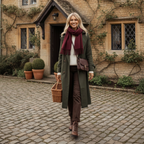 Women's Double-Breasted Long Trench Coat