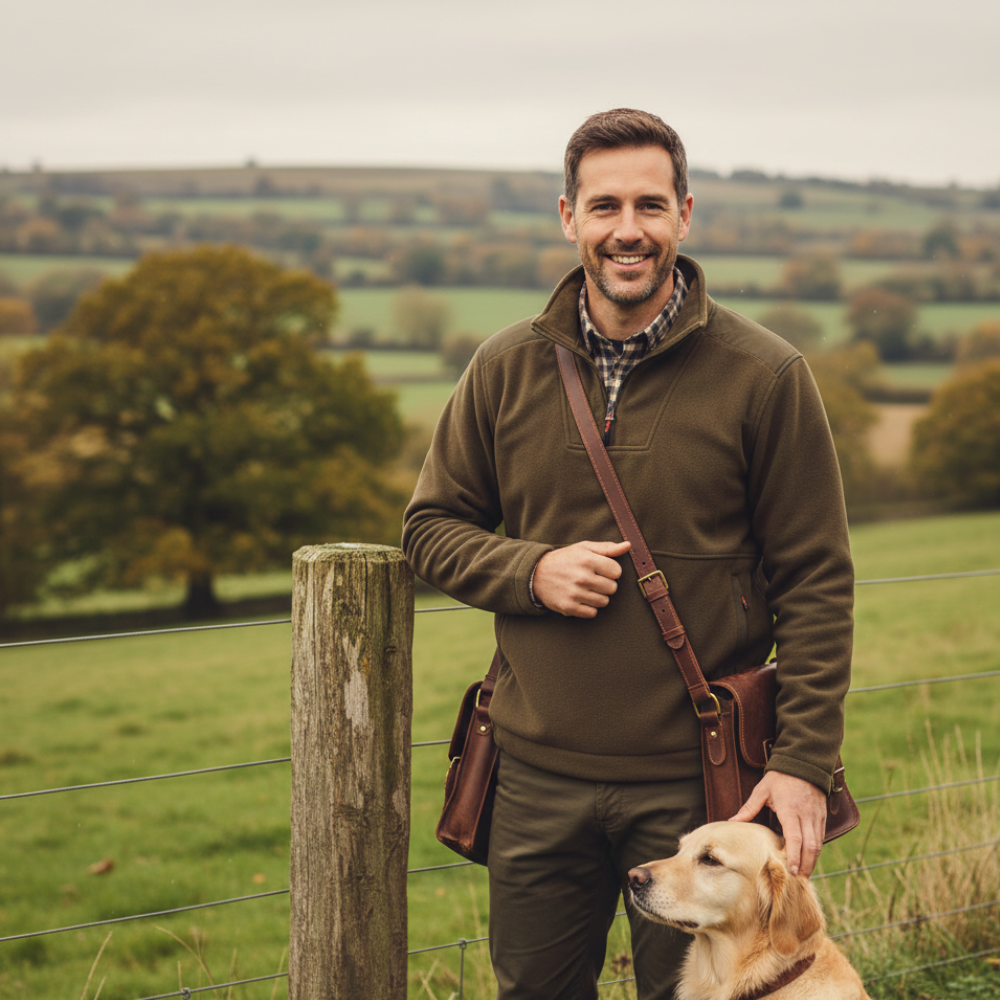 Mens Country 1/4 Zip Bonded Fleece