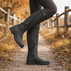 Women’s Knee-High Riding Boots with Side adjustable Buckle – Equestrian Style