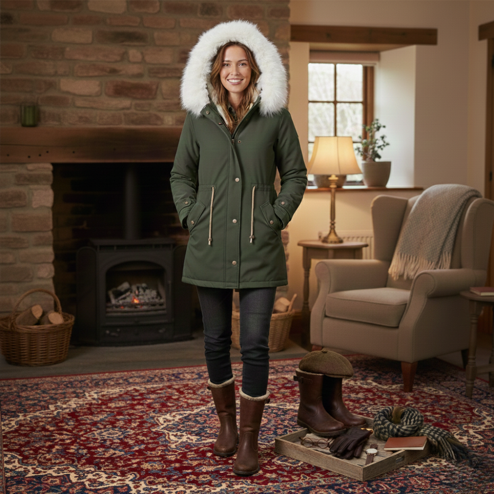 Women’s Winter Farmers Parka – Waterproof with Faux Fur Hood