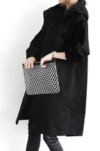 Hooded Coat with Buttons for Women