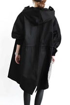 Hooded Coat with Buttons for Women