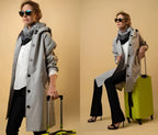 Hooded Coat with Buttons for Women