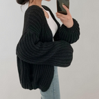 Women's Open Front Long Oversized Knit Cardigan