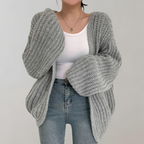 Women's Open Front Long Oversized Knit Cardigan