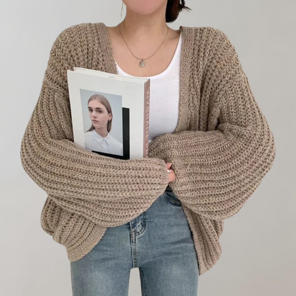 Women's Open Front Long Oversized Knit Cardigan