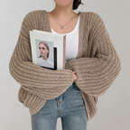 Women's Open Front Long Oversized Knit Cardigan