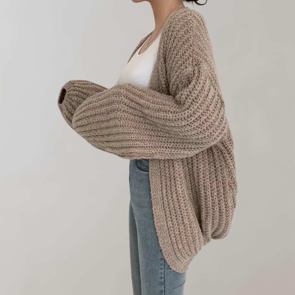 Women's Open Front Long Oversized Knit Cardigan