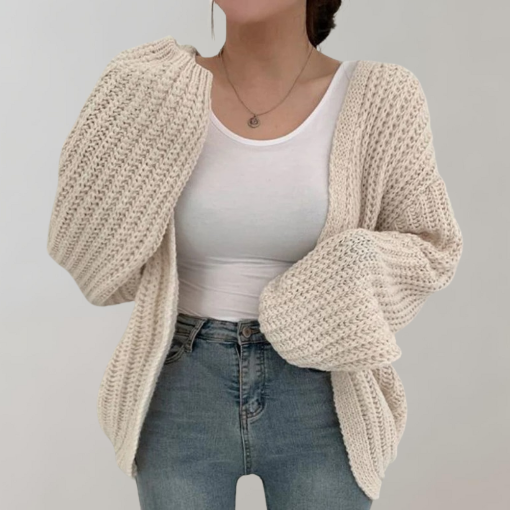 Women's Open Front Long Oversized Knit Cardigan