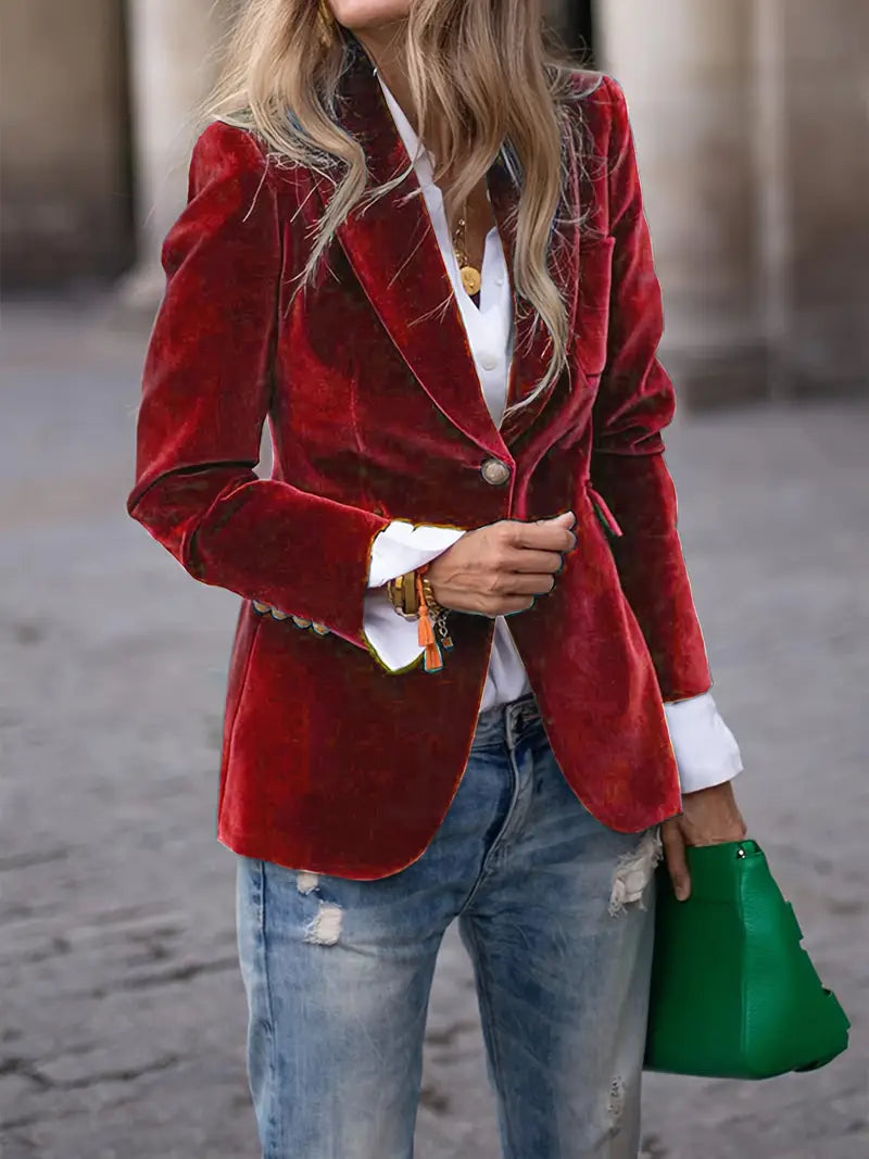 Isabella |  Elegant Velvet Blazer for Women - Country Style