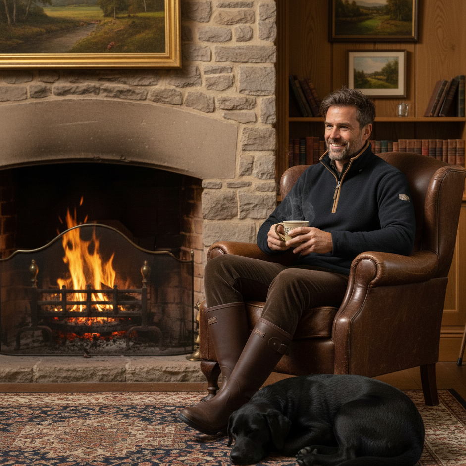 Men's Country Fleece Pullover Zip Sweater