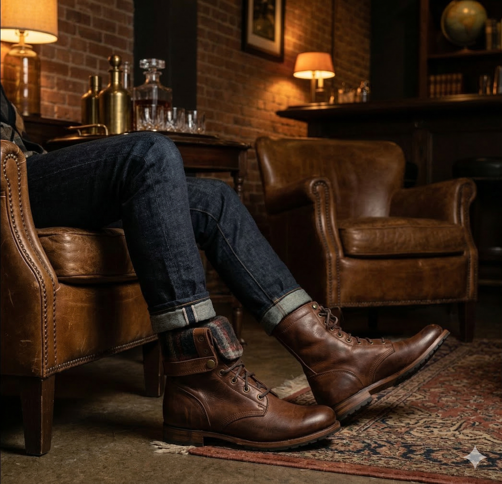 Stylish ankle Leather Boots for Men – Durable Footwear