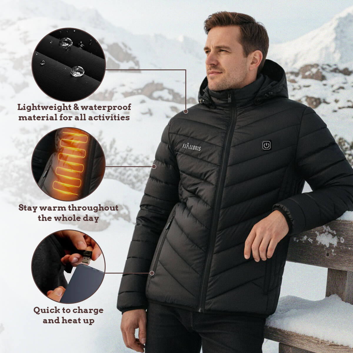 Ultralight Heated Jacket Electric Warm Coat – USB Rechargeable Jacket