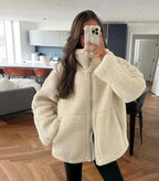 Women's Teddy Fleece Winter Jacket - Stylish and Comfy Zip up Jumper