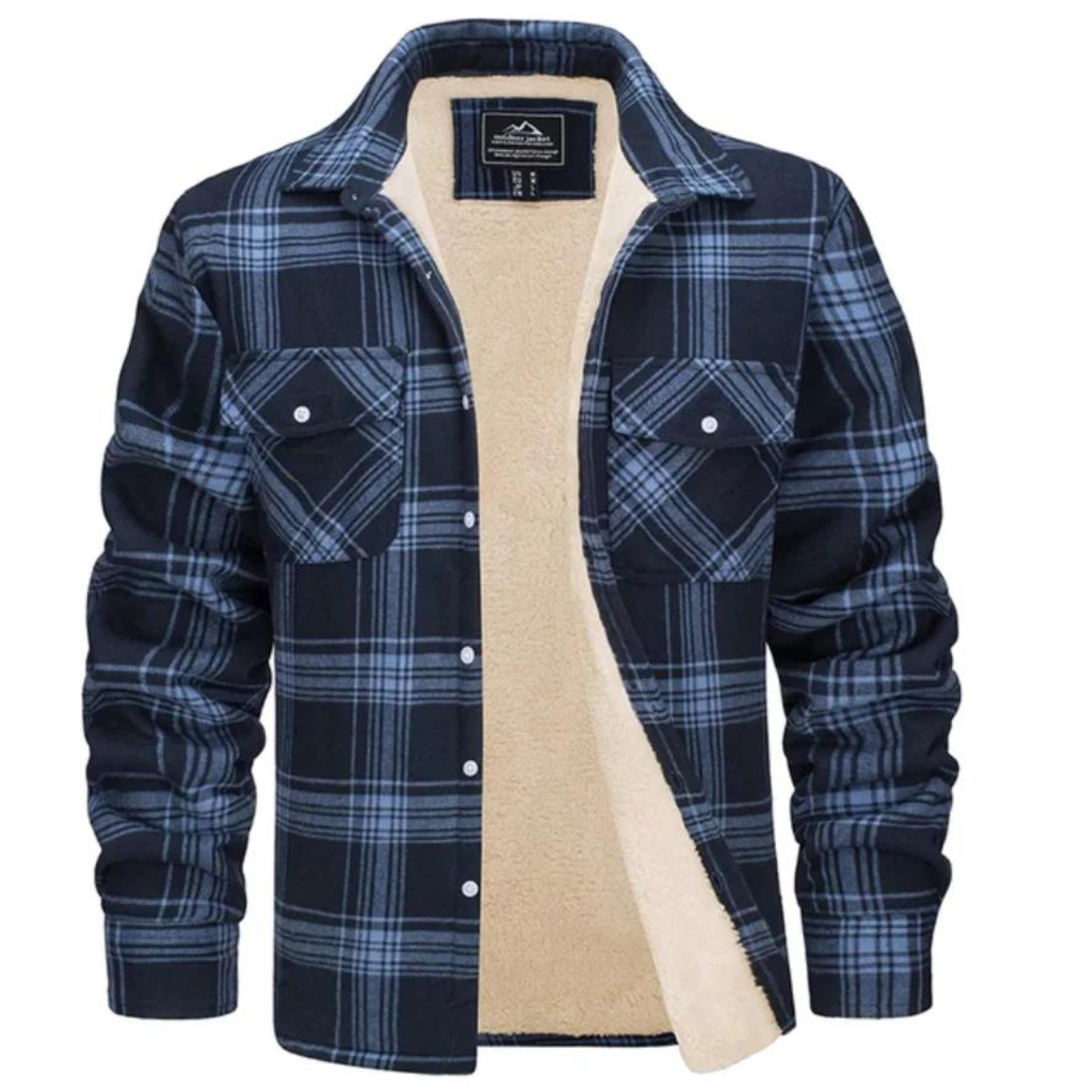 Levi | Men's Sherpa Lined Plaid Shirt Jacket – Warm Button-Down Style