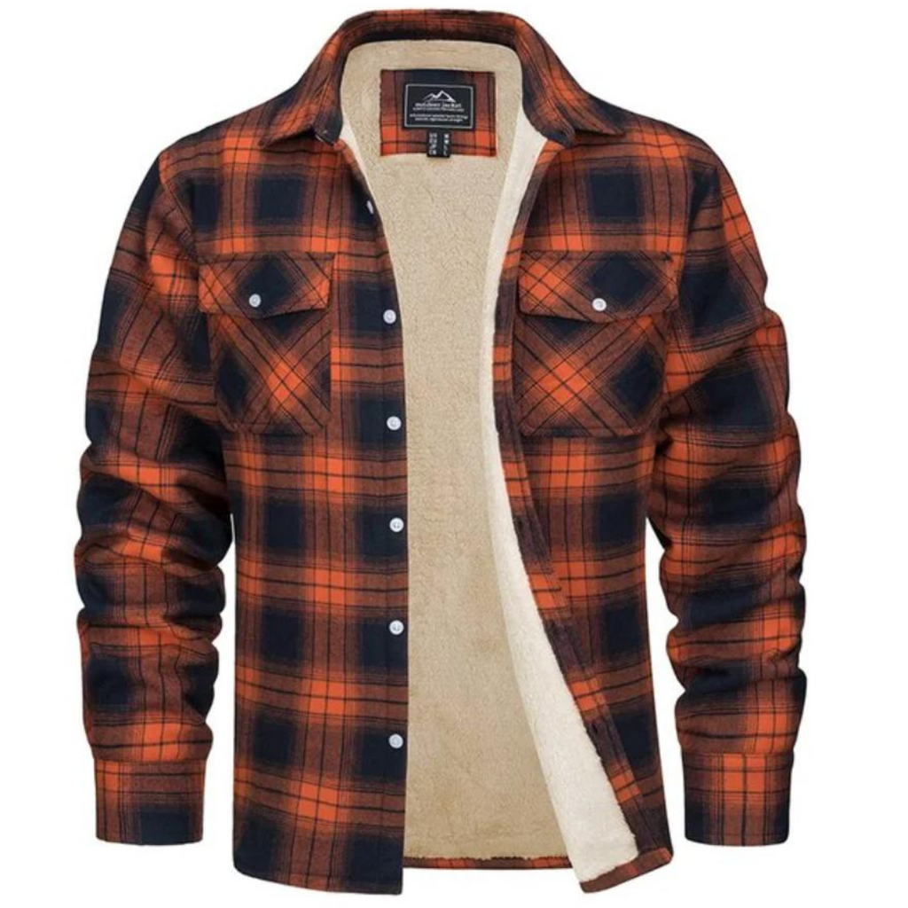 Levi | Men's Sherpa Lined Plaid Shirt Jacket – Warm Button-Down Style