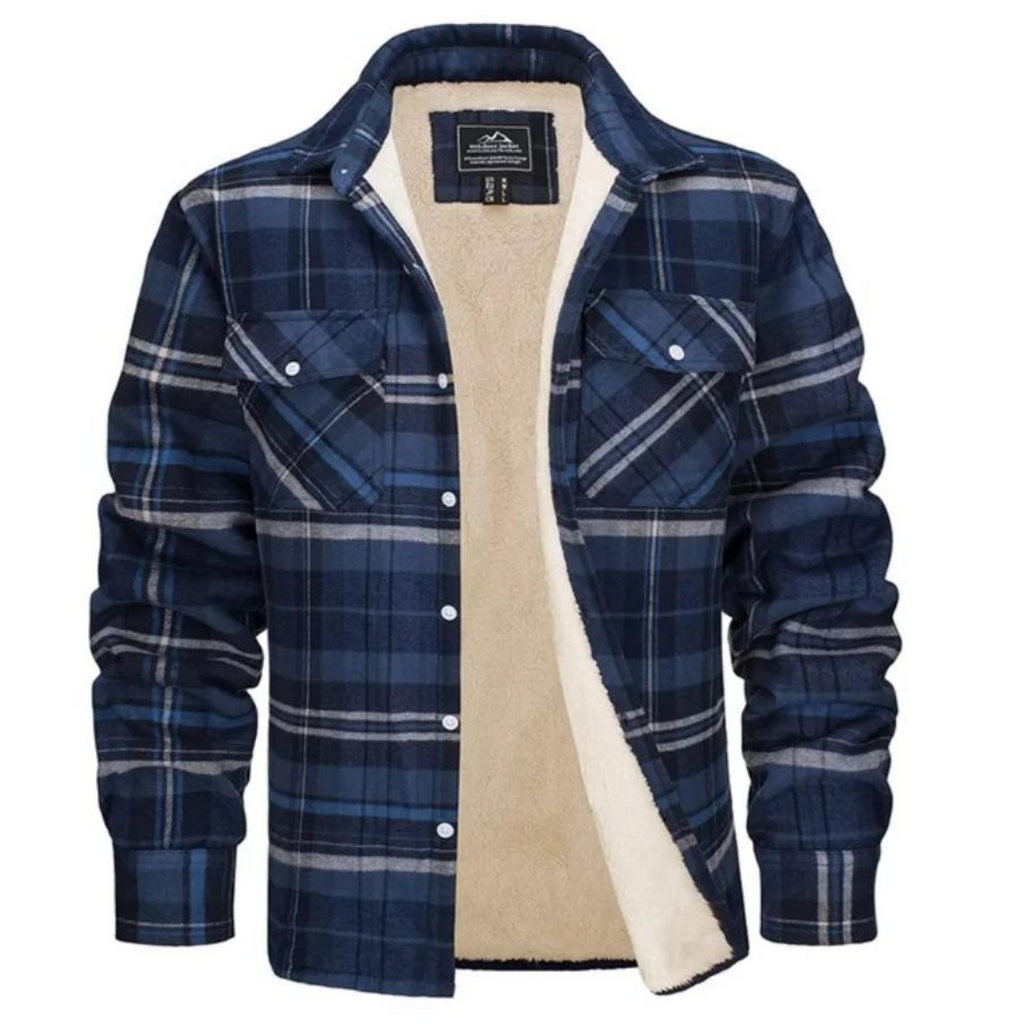 Levi | Men's Sherpa Lined Plaid Shirt Jacket – Warm Button-Down Style