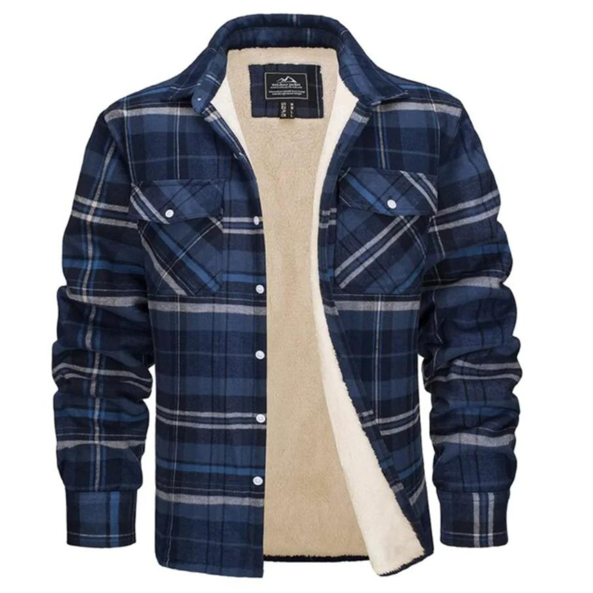 Levi | Men's Sherpa Lined Plaid Shirt Jacket – Warm Button-Down Style
