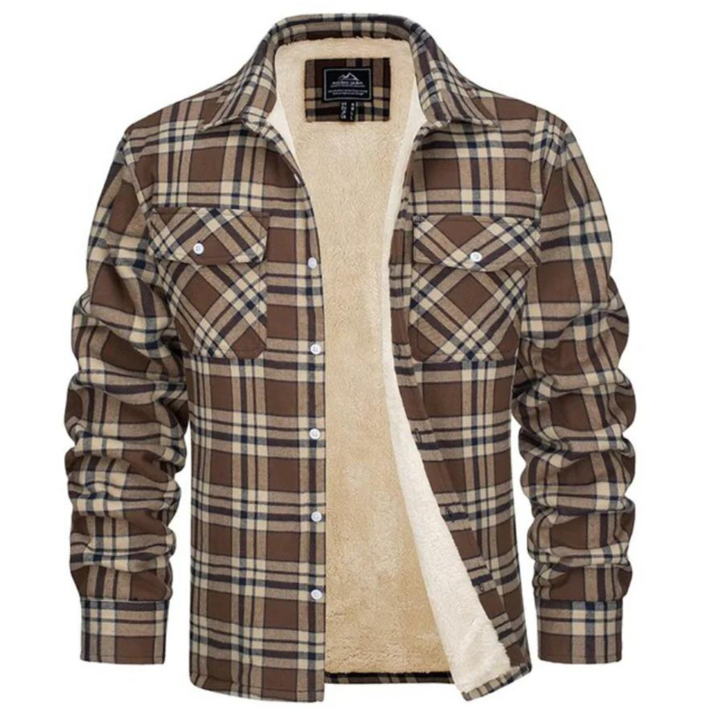 Levi | Men's Sherpa Lined Plaid Shirt Jacket – Warm Button-Down Style