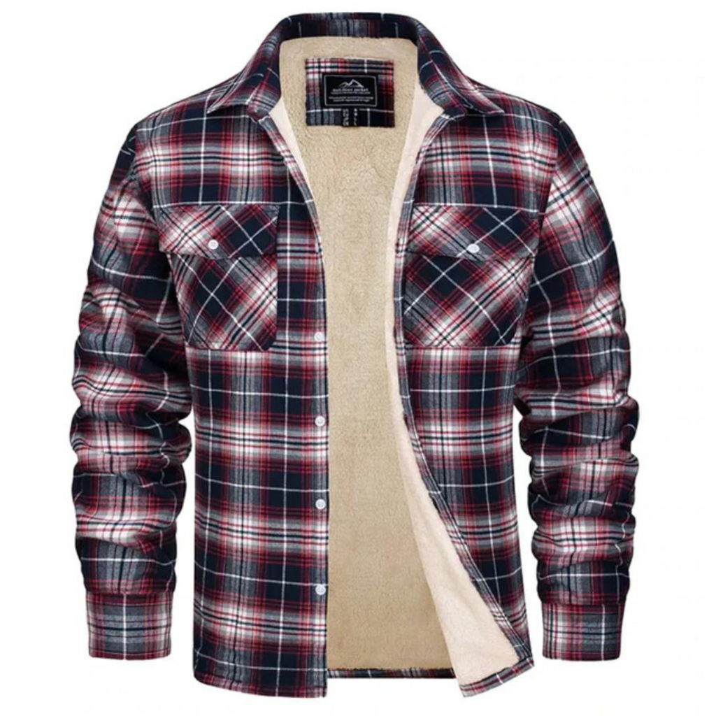 Levi | Men's Sherpa Lined Plaid Shirt Jacket – Warm Button-Down Style