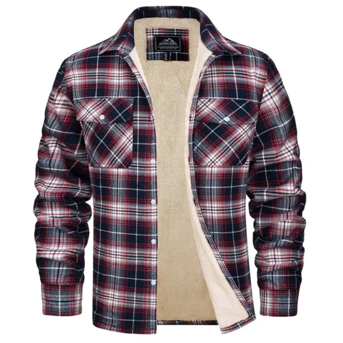 Levi | Men's Sherpa Lined Plaid Shirt Jacket – Warm Button-Down Style
