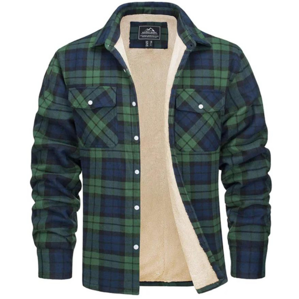 Levi | Men's Sherpa Lined Plaid Shirt Jacket – Warm Button-Down Style
