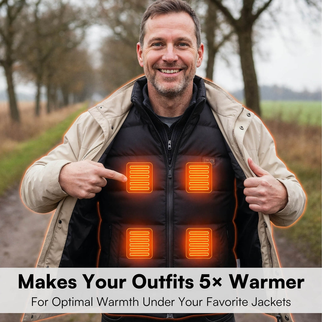 Men's Heated Gilet - Electric Warm Bodywarmer For Outdoors