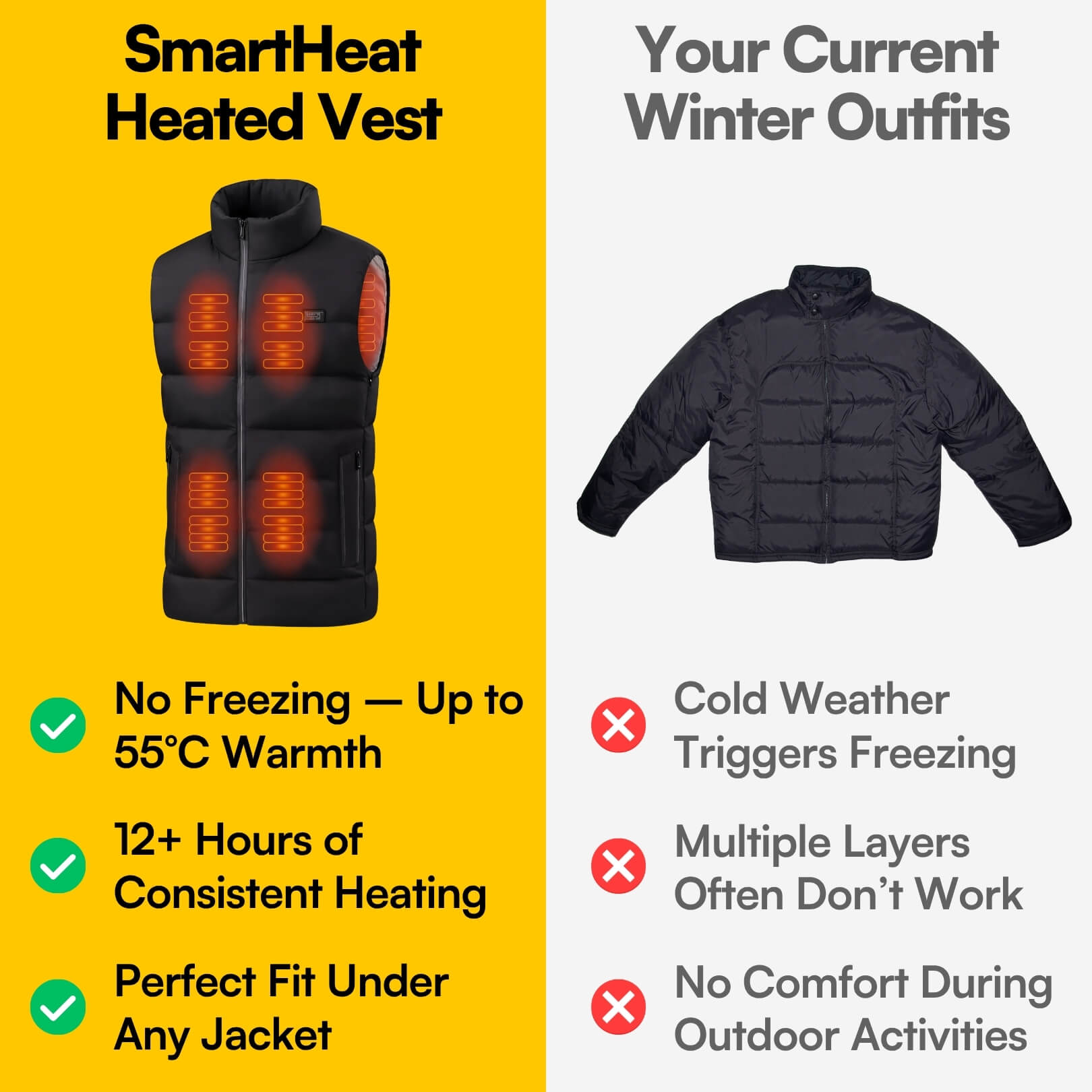 Men's Heated Gilet - Electric Warm Bodywarmer For Outdoors