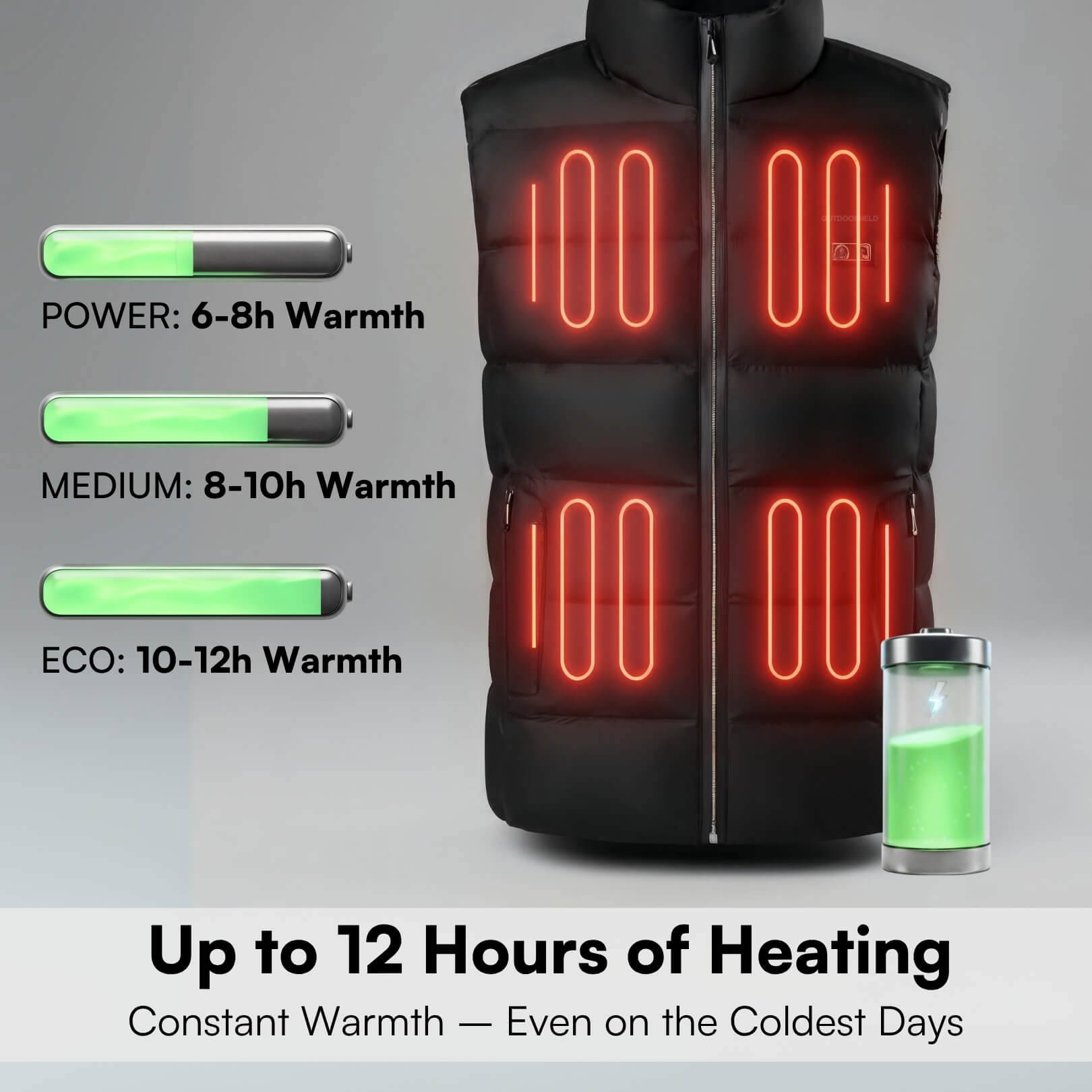 Men's Heated Gilet - Electric Warm Bodywarmer For Outdoors