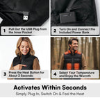 Men's Heated Gilet - Electric Warm Bodywarmer For Outdoors