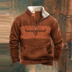 Levi | Men's Zip-Up Sweater With Fur Lining, Country and Western Styling.