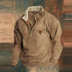 Levi | Men's Zip-Up Sweater With Fur Lining, Country and Western Styling.