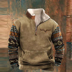 Levi | Men's Zip-Up Sweater With Fur Lining, Country and Western Styling.
