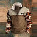 Levi | Men's Zip-Up Sweater With Fur Lining, Country and Western Styling.